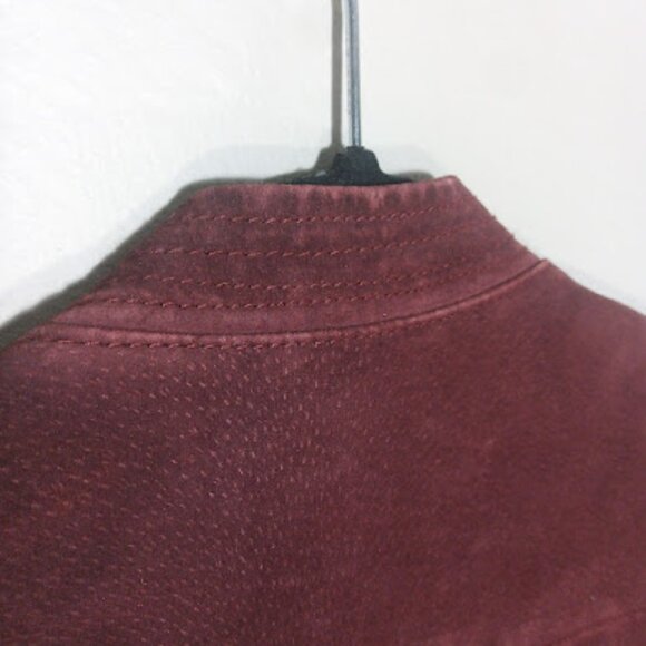 BLANK NYC | Leather Suede Moto Biker Jacket Asymmetric Bomber Red Maroon XS - Picture 13 of 13